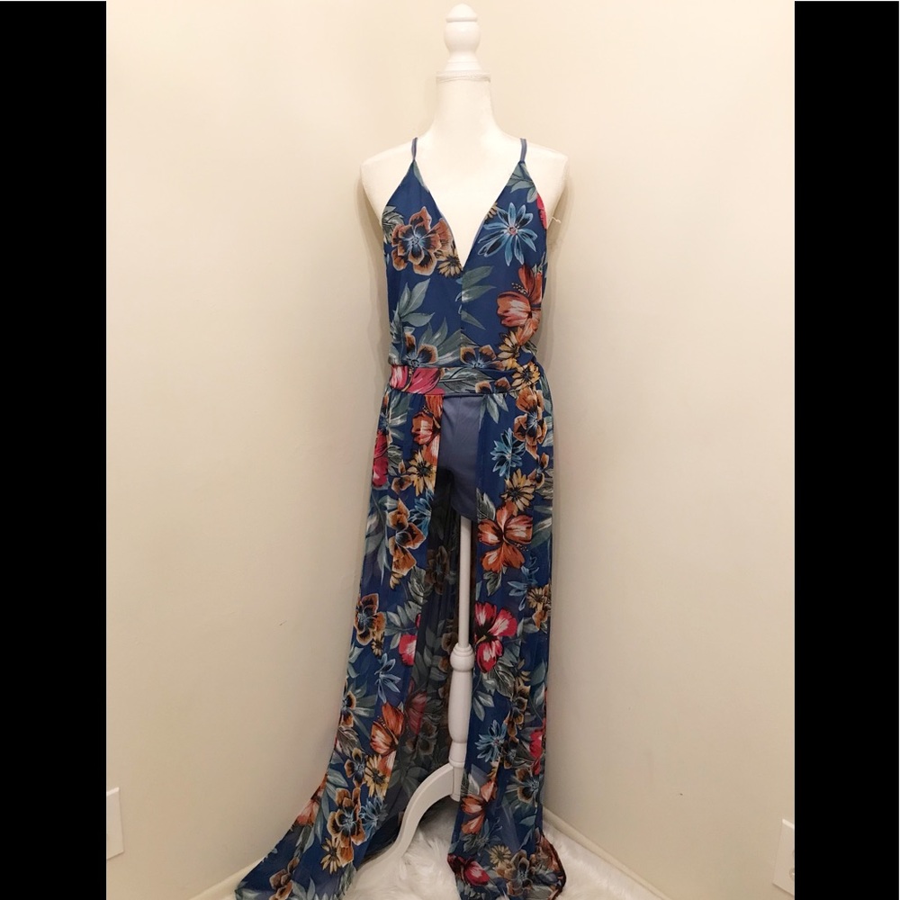 Blue Floral Maxi Dress✨✨ - Picture 3 of 3